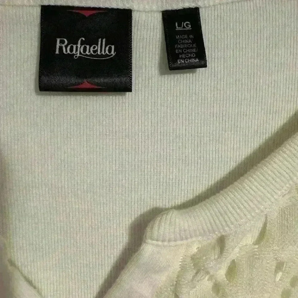 Women’s size L sweater with crochet detail - cream color EUC - Picture 2 of 3